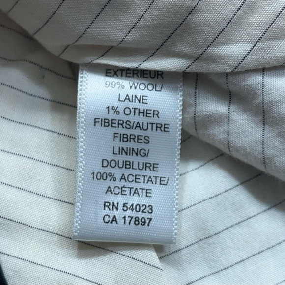 Banana Republic Wool Dress Pants Mens Size 35x30 Dark Gray Striped Flat Front - Picture 12 of 12